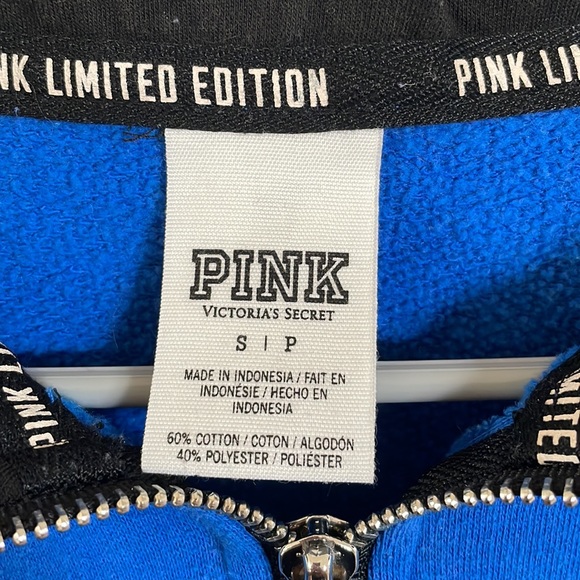 PINK Victoria’s Secret blue cowl neck zip up size small - Picture 11 of 14